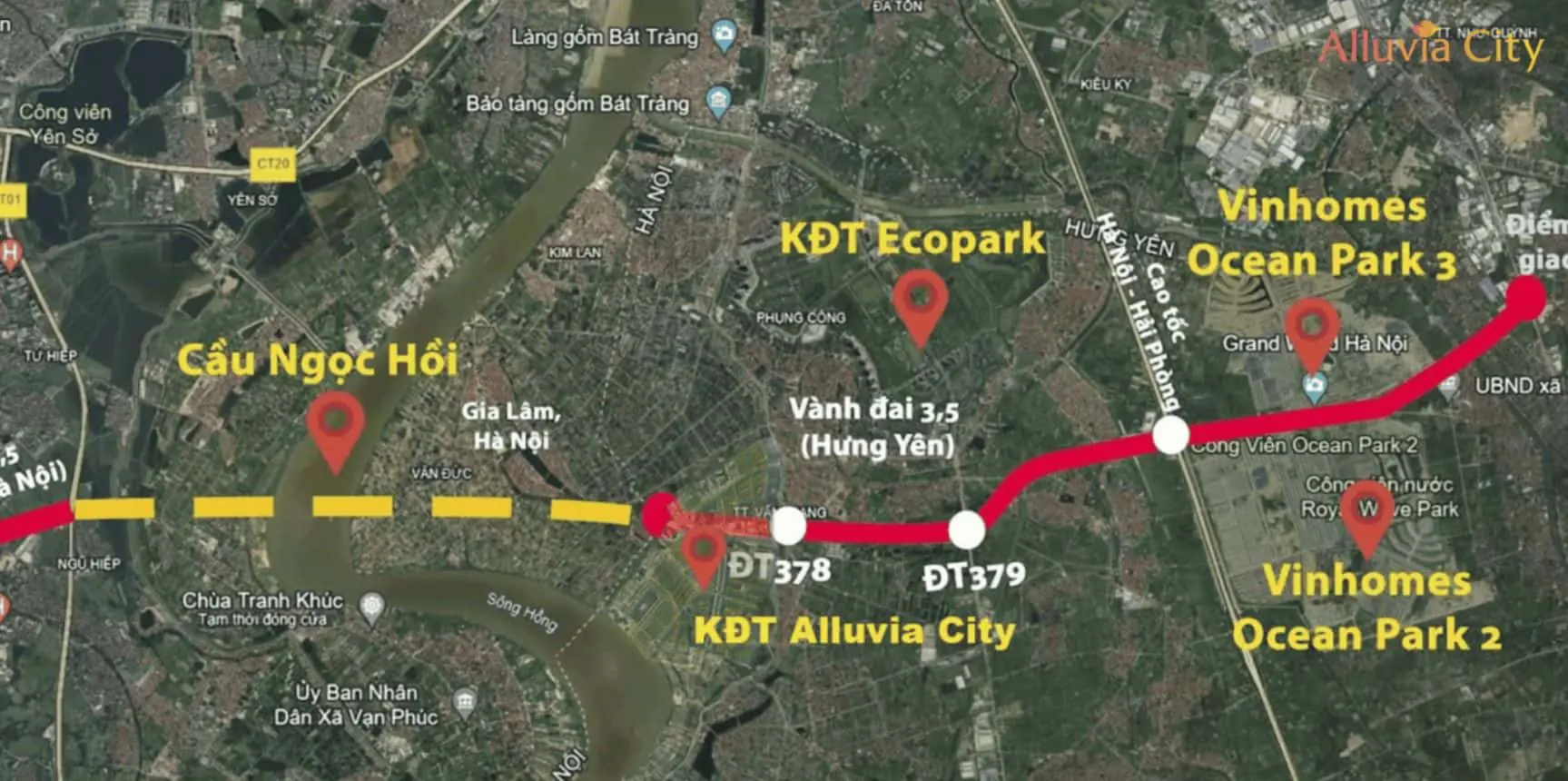 Vị trí dự án sát Sông Hồng Hà Nội