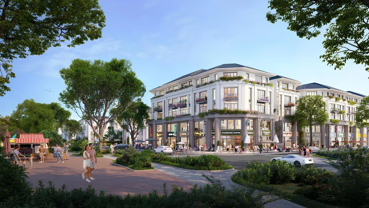 Phối cảnh shophouse thương mại 5 tầng tại Alluvia City