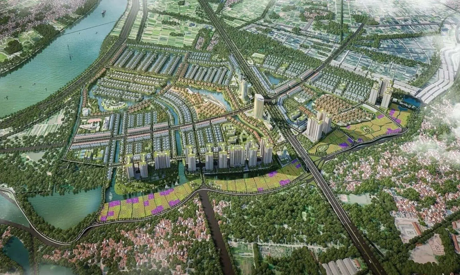 Phối cảnh thành phố khoáng nóng bên Sông Hồng