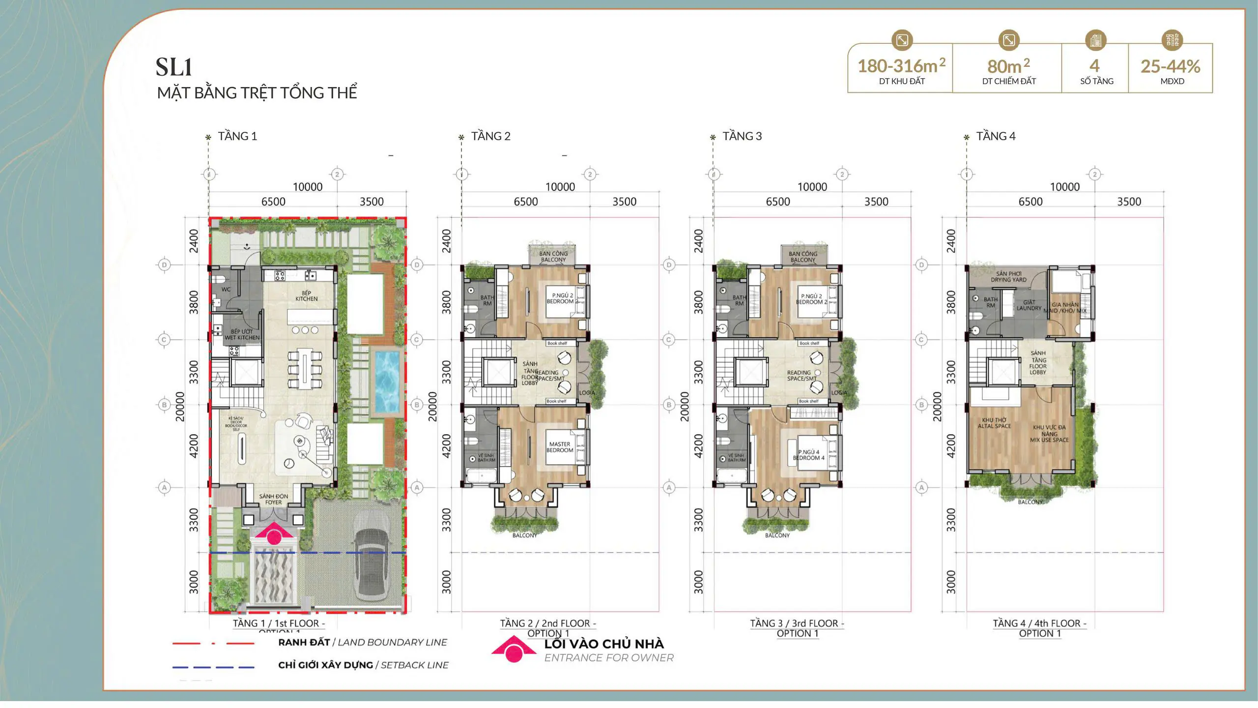 Biệt thự Song lập dự án Alluvia City Xuân Cầu 7 THIẾT KẾ SONG LẬP