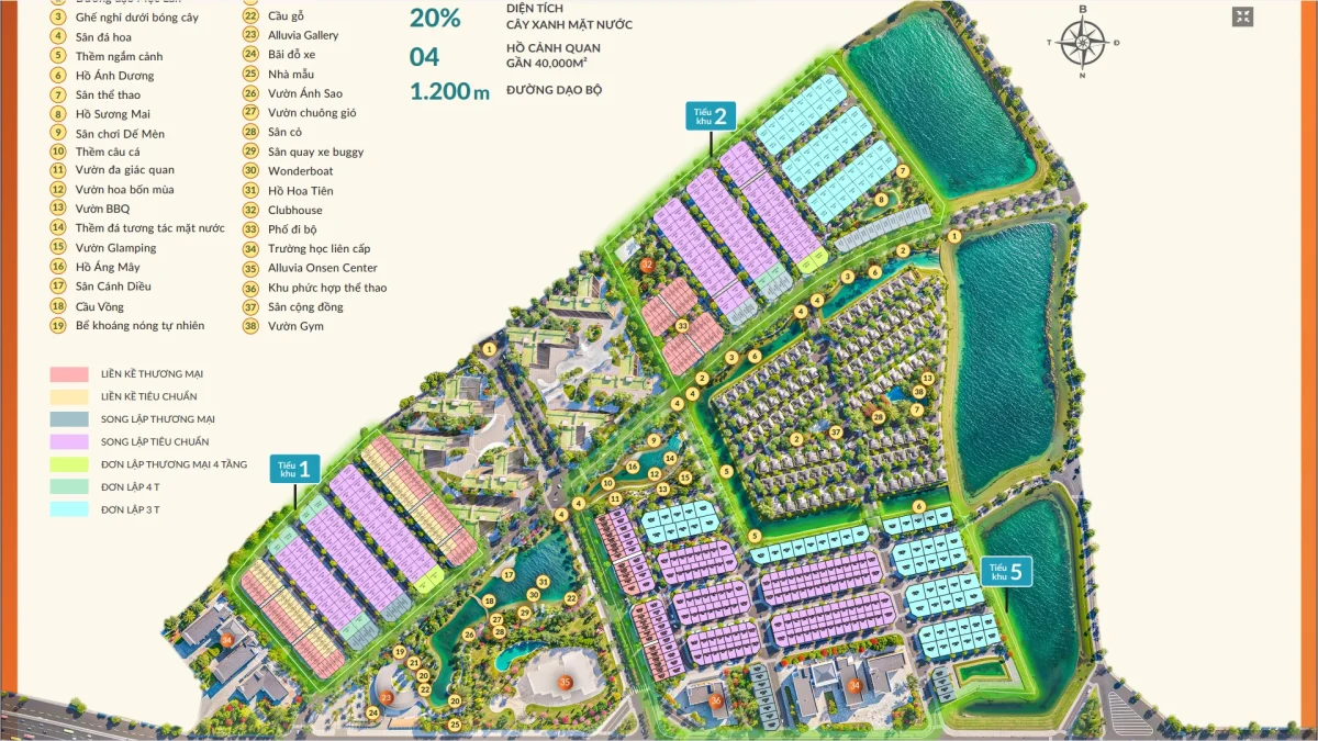 Mặt bằng tổng thể và tiện ích của 50 hecta mở bán đợt 1