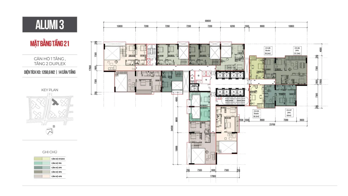 Mặt bằng tầng 21